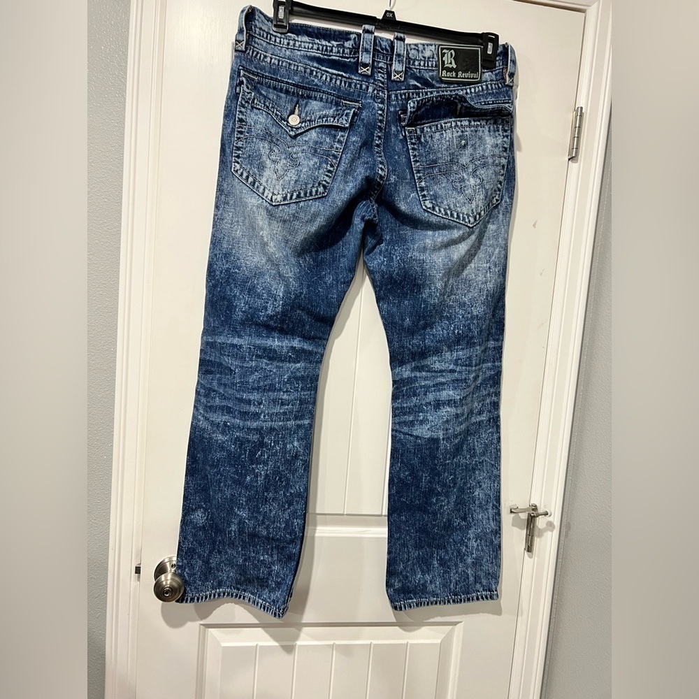 Men’s Rock Revival Jeans Acid wash look Evan straight 38 - Picture 2 of 16